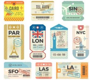 inglés para viajes billetes de avión varios países